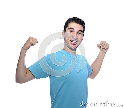 Portrait of a teen boy, isolated on white Stock Photo