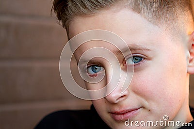 Portrait of a teenage boy close Stock Photo