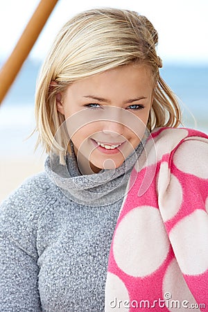 Portrait teenage girl outdoors Stock Photo