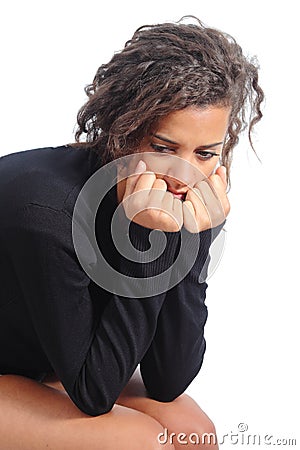 Portrait of a teenager girl depressed Stock Photo