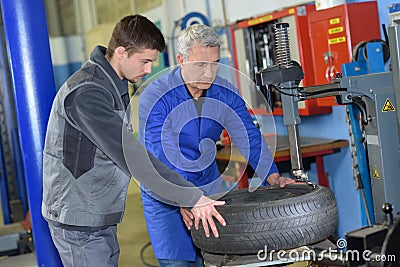 Portrait teenager in mechanics apprenticeship Stock Photo