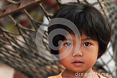 Portrait of thai little girl Stock Photo