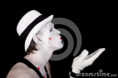 Portrait of a theater actor with mime makeup Stock Photo