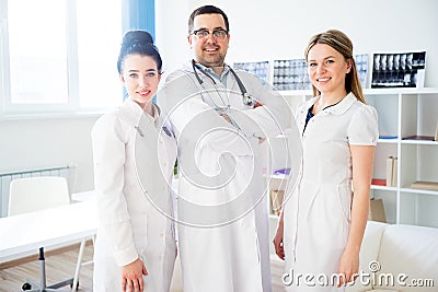 Portrait of three doctors Stock Photo