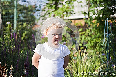 Portrait of timid baby Stock Photo