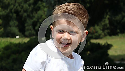 Portrait of a todler smiling. Stock Photo