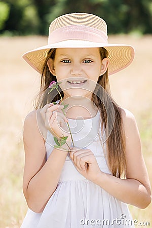 Portrait of a toothless girl Stock Photo