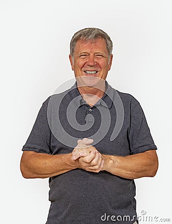 Portrait of trustful smiling mature man Stock Photo