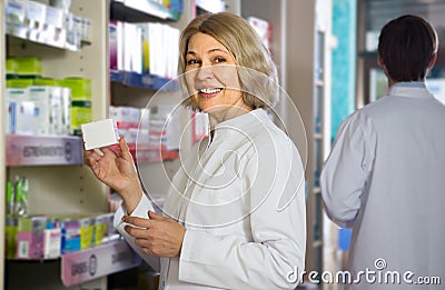 Portrait of two employed pharmacists Stock Photo