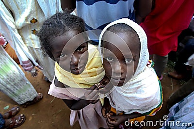 Portrait of the two ethiopian girls. Editorial Stock Photo