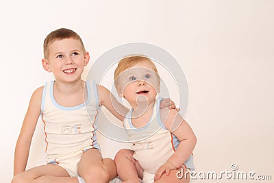 Portrait of two little boys Stock Photo