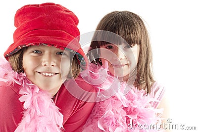 Portrait of two little girls on a holiday Stock Photo