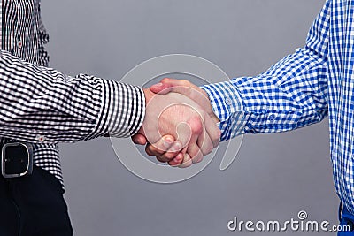 Portrait of a two male hands doing handshake Stock Photo