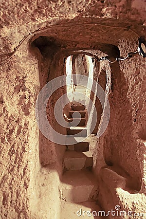 Portrait of undergroundcaves Derinkuyu Stock Photo