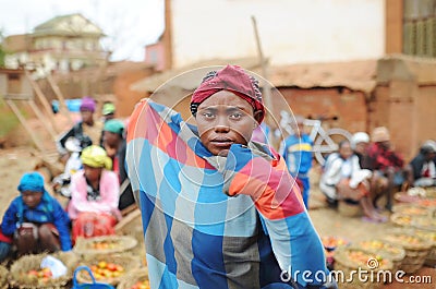 Portrait of an unidentified man in Madagascar. Antananarivo. Editorial Stock Photo