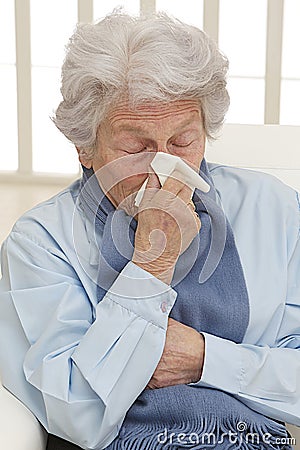 Portrait of an unwell senior woman Stock Photo