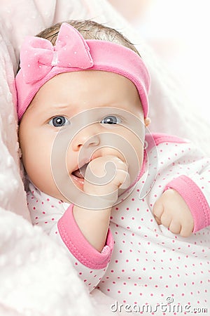 Portrait of very sweet little baby Stock Photo