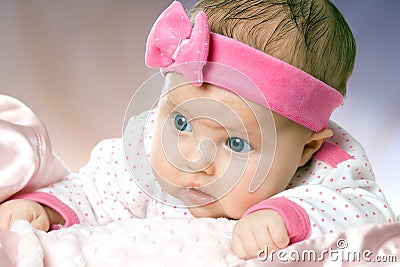 Portrait of very sweet little baby Stock Photo