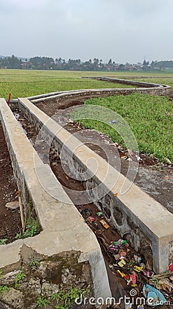 Dry Water Canal In cikancung Stock Photo