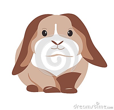 Portrait of wild hare rabbit with spots on coat Vector Illustration