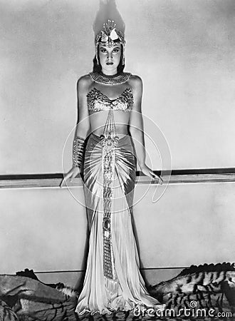 Portrait of woman in dramatic Egyptian costume Stock Photo