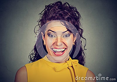 Portrait of a woman laughing looking at camera Stock Photo