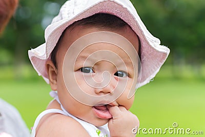 Portrait of wonder baby with nature background Stock Photo