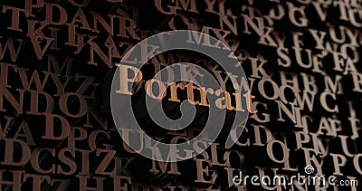 Portrait - Wooden 3D rendered letters/message Stock Photo