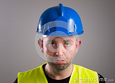 Portrait of a worker expressing negativity Stock Photo