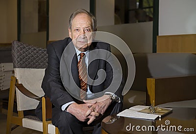 Portrait of the writer, professor Jose Carlos Mainer. Editorial Stock Photo