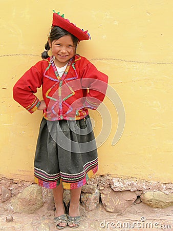Portrait of a youn girl dressed in traditional clothing Editorial Stock Photo