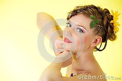 Portrait of young adult woman Stock Photo