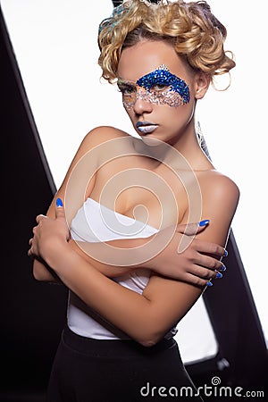 Portrait of a young alluring blonde Stock Photo