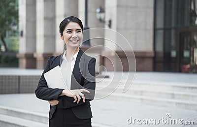 Portrait young asian businesswoman handsome looking Stock Photo