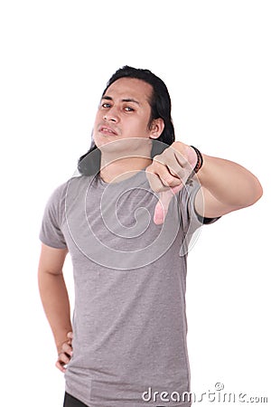 Men Upset With Thumbs Down Stock Photo