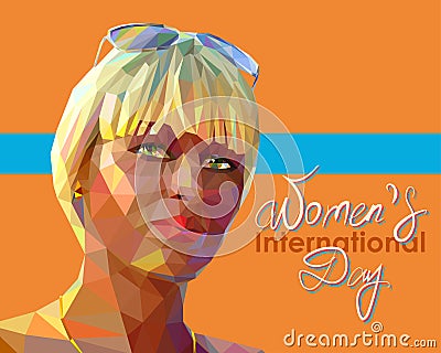 Portrait of a young attractive blonde woman Vector Illustration