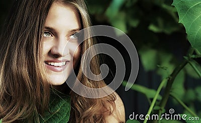 Portrait of a young attractive smiling girl Stock Photo