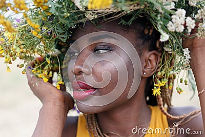 Portrait of a young black woman, model of fashion Stock Photo