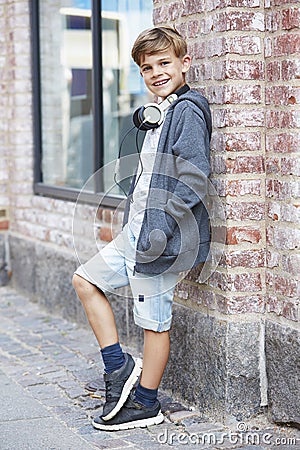 Portrait of a young boy, outside Stock Photo