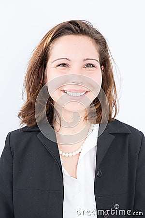 Young businesswoman smiling and pretty Stock Photo