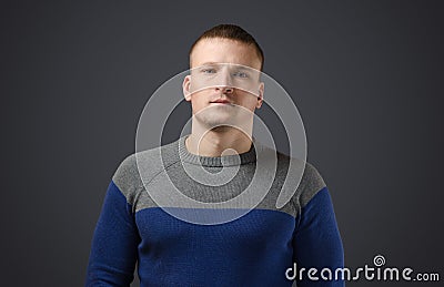 Portrait of a young calm, serious man Stock Photo