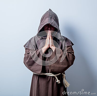 Portrait of Young catholic monk Stock Photo