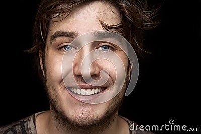 Portrait of young Caucasian man smiling Stock Photo