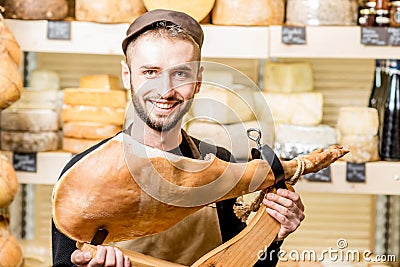 Contador with prosciutto leg Stock Photo