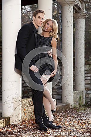 Portrait of young couple in love posing Stock Photo