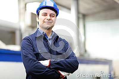 Portrait of a young electrician Stock Photo