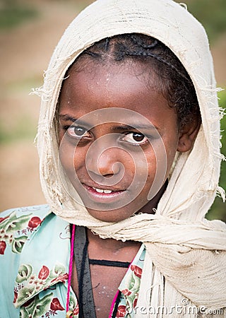 Portrait of a young Ethiopian girl Editorial Stock Photo