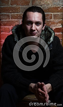 Portrait of a young gangster Stock Photo
