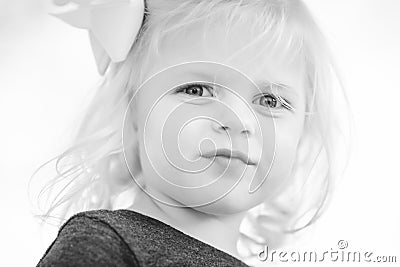 Portrait of young girl with blonde curls Stock Photo