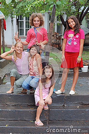 Portrait of young girls Stock Photo